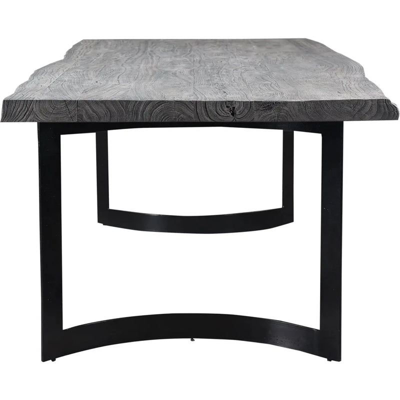 Bent Industrial Live Edge Grey Dining Table For 8