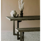 Bent Industrial Live Edge Grey Dining Table For 8