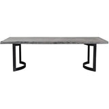 Bent Industrial Live Edge Grey Dining Table For 8