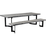 Bent Industrial Live Edge Grey Dining Table For 8