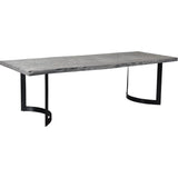 Bent Industrial Live Edge Grey Dining Table For 8