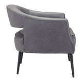 Berkeley Accent Chair Vintage Gray Club Chairs LOOMLAN By Zuo Modern