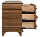 Bernard Wood Dresser With 6 Drawers-Dressers-Noir-LOOMLAN