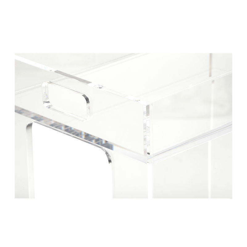 Bertie Acrylic Made Clear Bar Cart-Home Bar Carts-Chelsea House-LOOMLAN