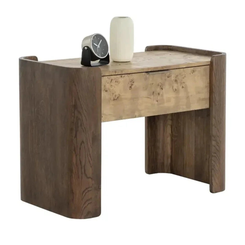 Beryl Wooden Brown Nightstand-Nightstands-SUNPAN-LOOMLAN