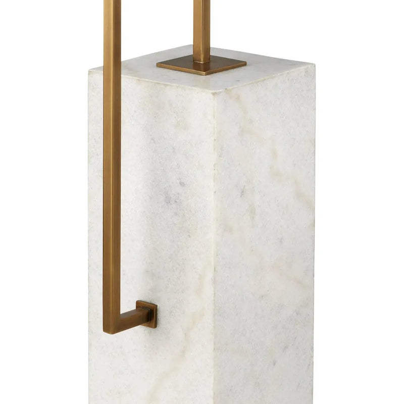 Beside Marble and Metal White Floor Lamp