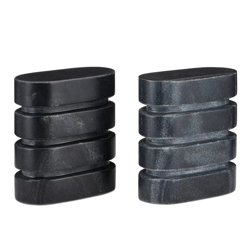 Bheslana Black Marble Object (Set Of 2)