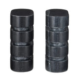 Bheslana Black Marble Object (Set Of 2)