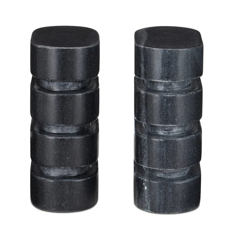 Bheslana Black Marble Object (Set Of 2)