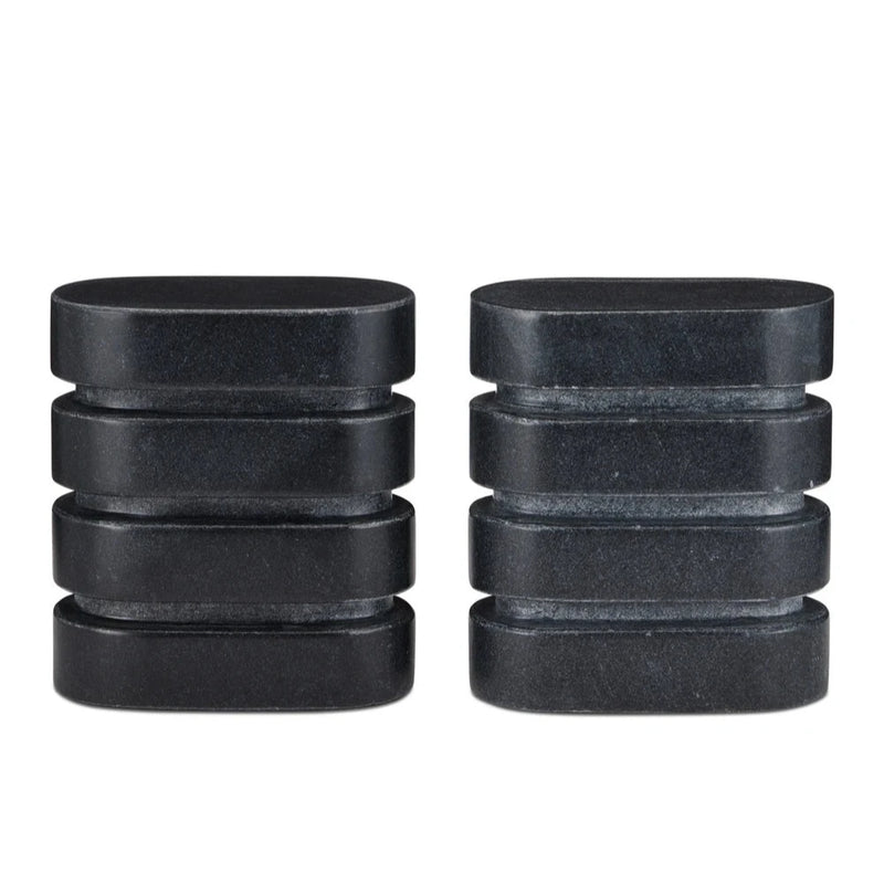 Bheslana Black Marble Object (Set Of 2)