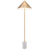 Bianca Floor Lamp Gold & White Floor Lamps LOOMLAN By Zuo Modern