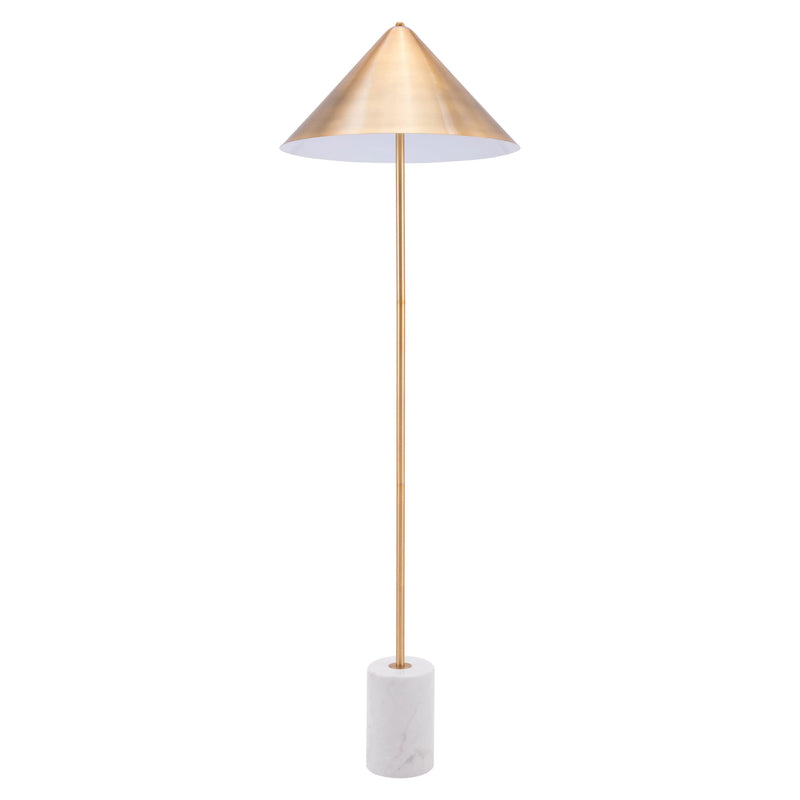 Bianca Floor Lamp Gold & White Floor Lamps LOOMLAN By Zuo Modern