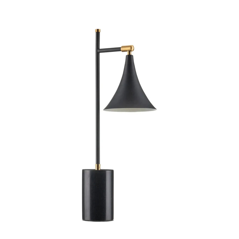 Bibliophile Black Marble Table Lamp-Table Lamps-Currey & Co-LOOMLAN