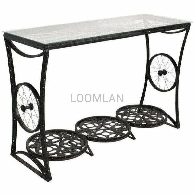 Bicycle Parts Slim Console Table Storage