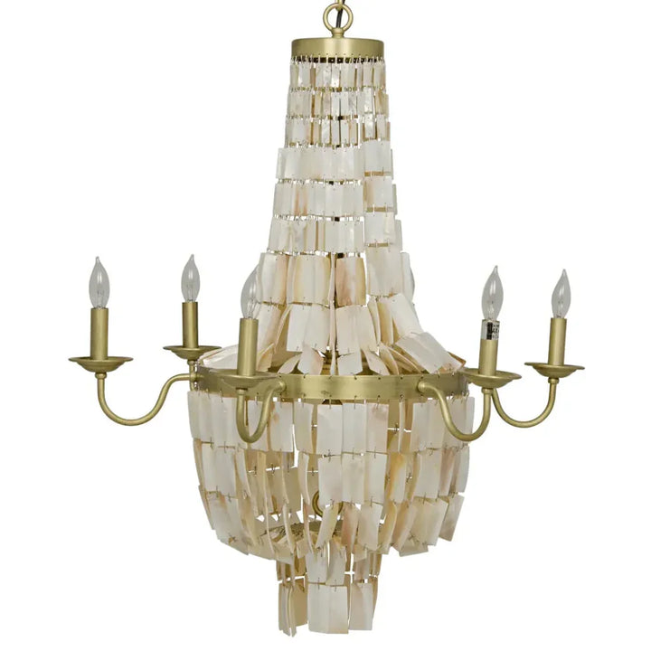 Bijou Metal & Shells Chandelier Antique Brass - LOOMLAN - Noir - Chandeliers