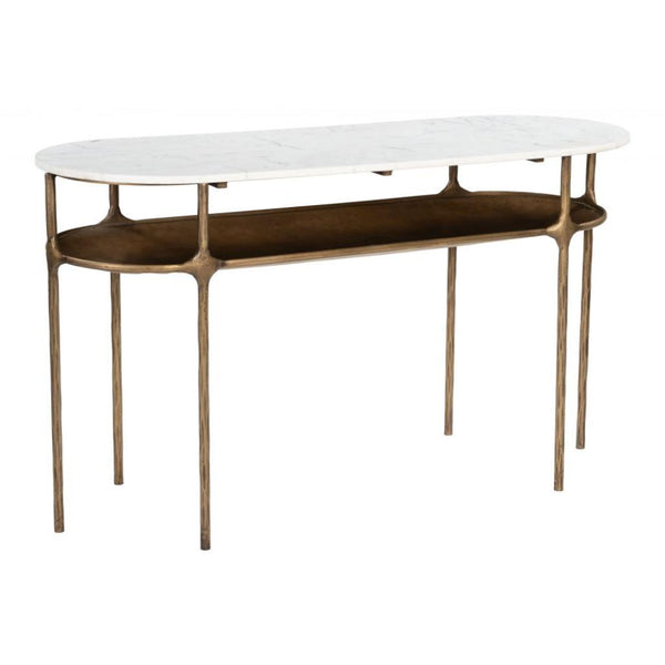 Bild White Marble Top Oval Console Table