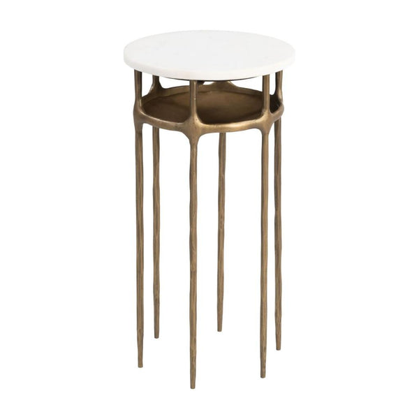Bild White Marble Top Round Side Table
