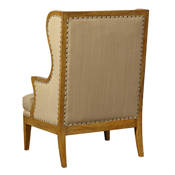 Billings Linen Upholstered Light Brown Wing Chair