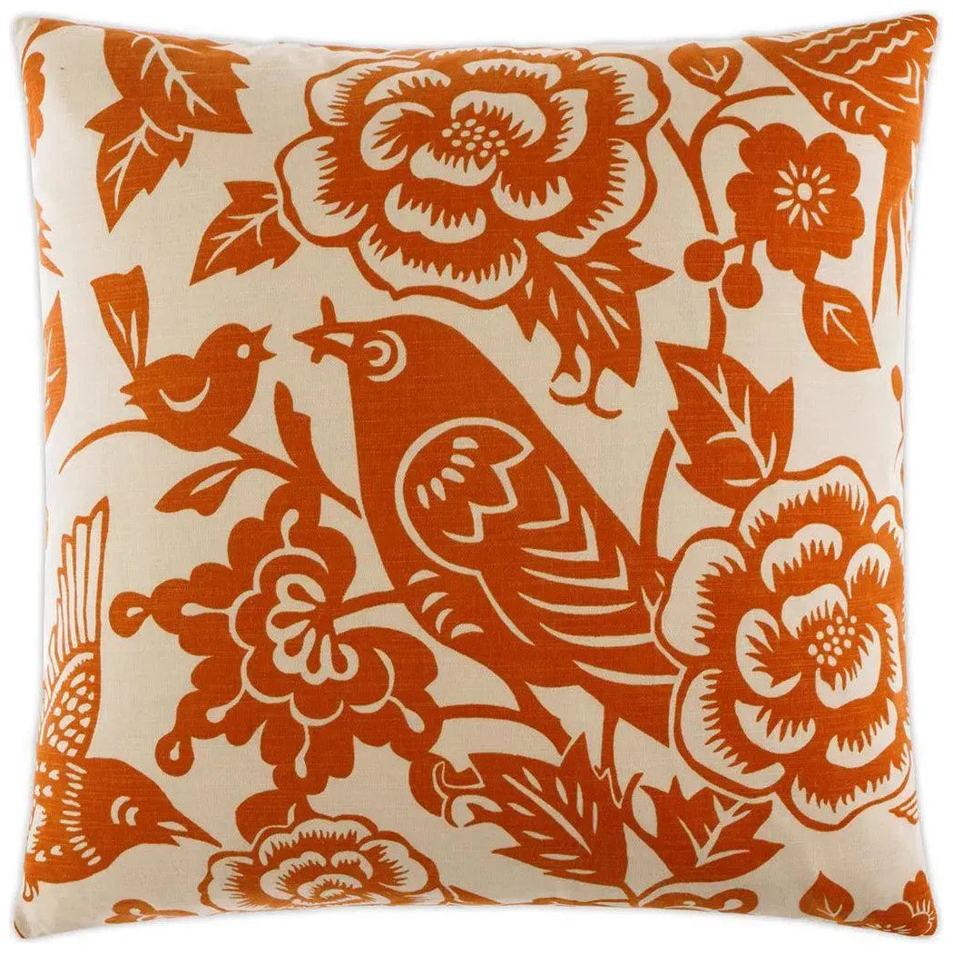 Billybird Tangerine Red Throw Pillow Insert