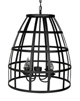 Birdcage Black Steel Pendant 305-Pendants-Noir-LOOMLAN
