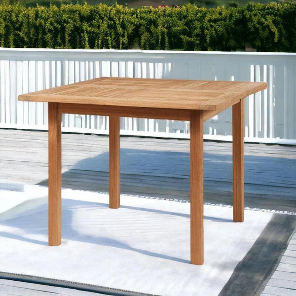 Birmingham Square Outdoor Dining Table Umbrella Hole-Outdoor Dining Tables-HiTeak-LOOMLAN