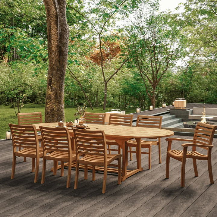 Birmingham Teak Patio Rectangular Dining Set 7PC-Outdoor Dining Sets-HiTeak-LOOMLAN