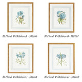 Bl Floral Gold Framed Artwork-Artwork-Chelsea House-LOOMLAN