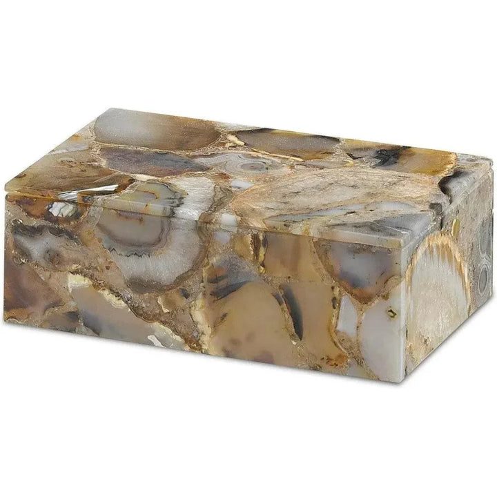 Black Agate Malaga Small Box - LOOMLAN - Currey & Co - Boxes & Bowls