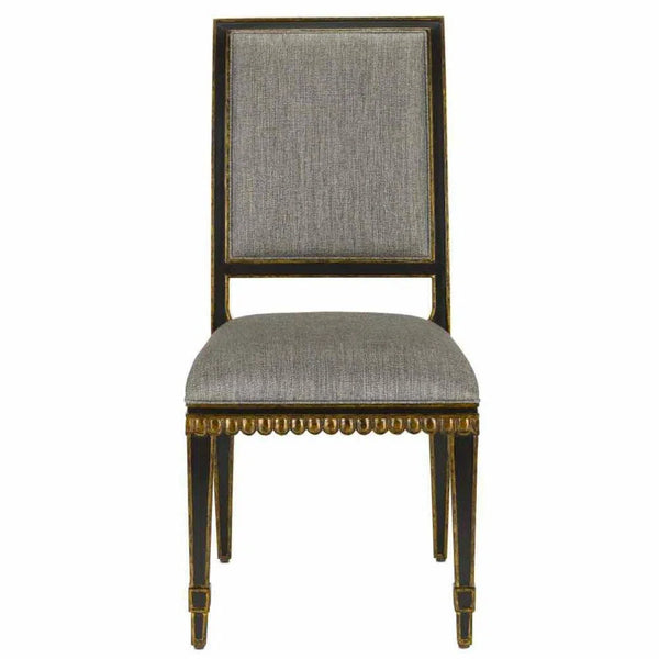 Black Armless Dining Accent Chair Ines Peppercorn Black Chair Dining Chairs LOOMLAN By Currey & Co