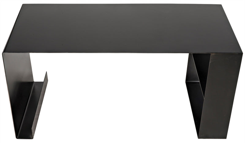Black Black Steel Desk-Home Office Desks-Noir-LOOMLAN
