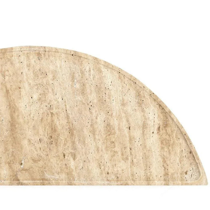 Black Boyles Travertine Demi - Lune Hiroshi Koshitaka - LOOMLAN - Currey & Co - Console Tables