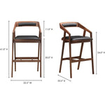 Black Brown Mid-Century Modern Barstool