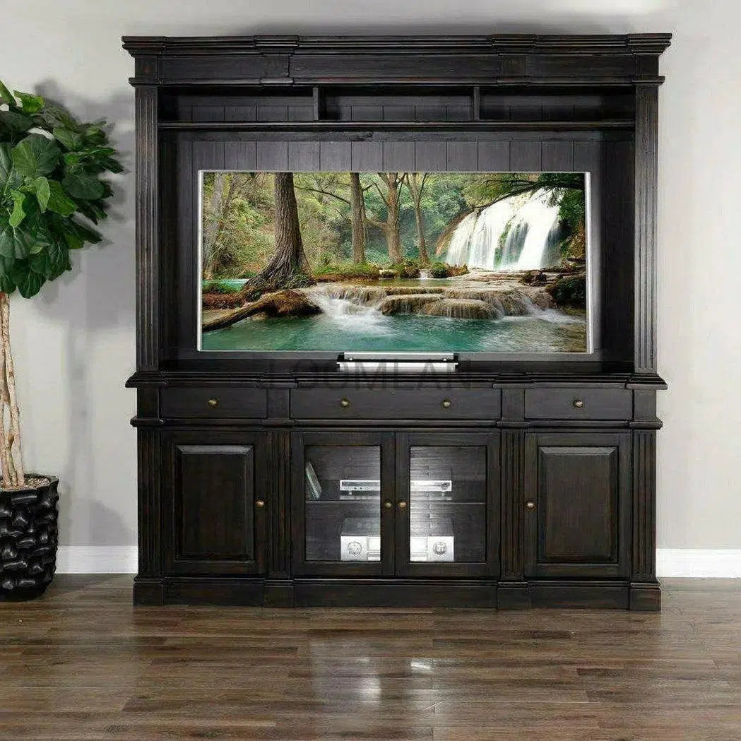 Black Entertainment Wall Unit Media Console