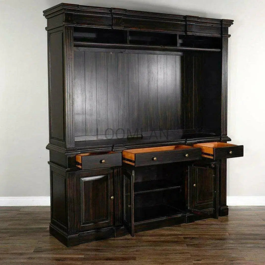 Black Entertainment Wall Unit Media Console