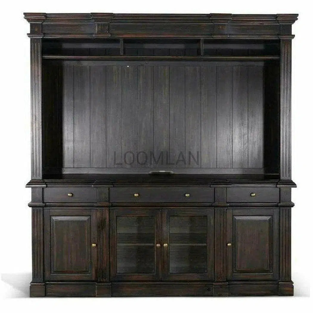 Black Entertainment Wall Unit Media Console