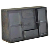 Black Industrial 2 Glass Doors Cabinet