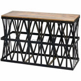 Black Industrial Sofa Table Thick Trellis