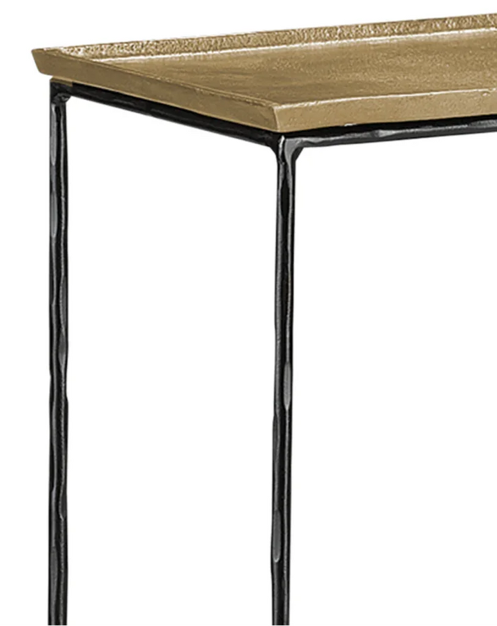 Black Iron Antique Brass Boyles Brass Console Table - LOOMLAN - Currey & Co - Console Tables