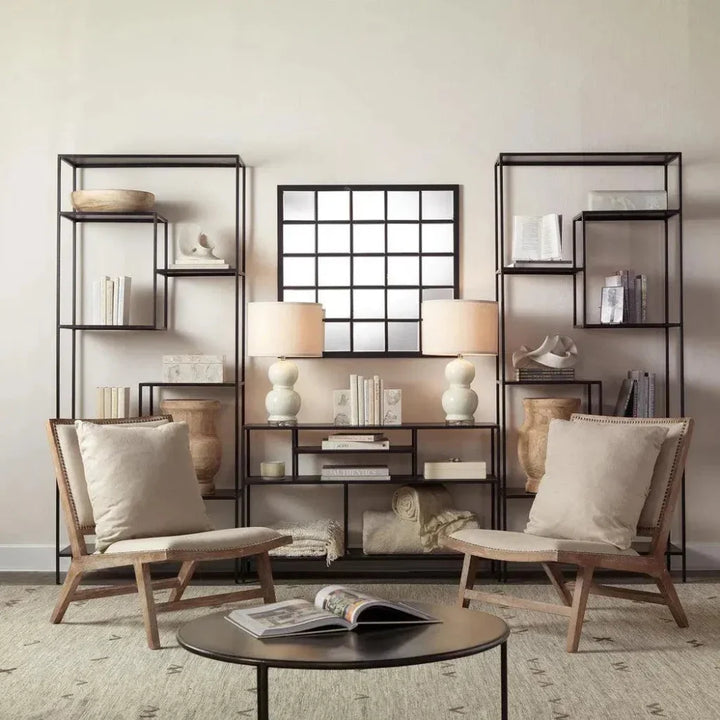 Black Iron Element Shelved Console Table - LOOMLAN - Jamie Young - Console Tables