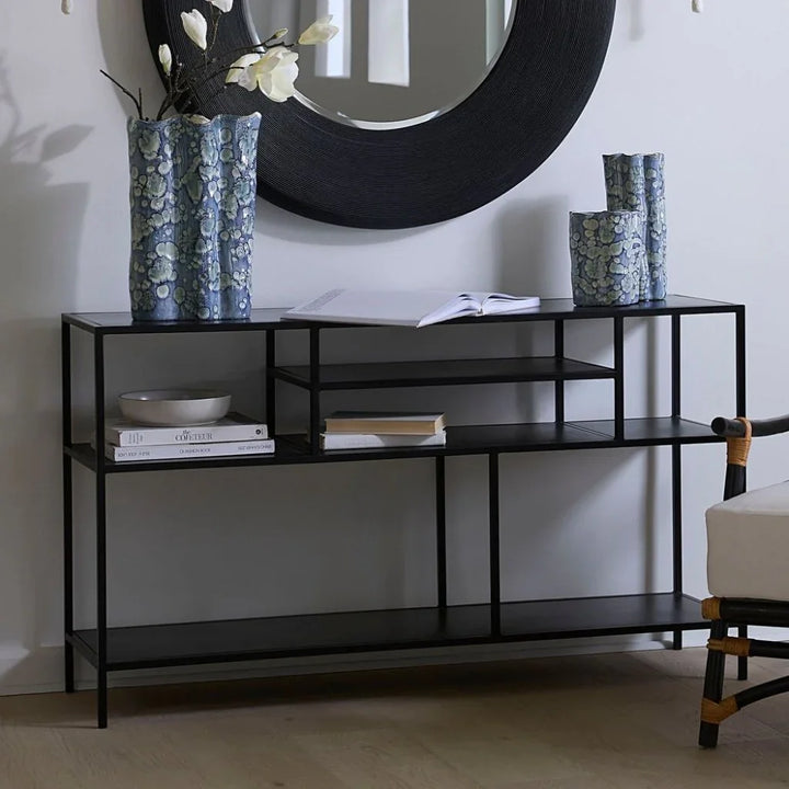 Black Iron Element Shelved Console Table - LOOMLAN - Jamie Young - Console Tables