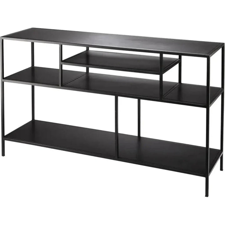 Black Iron Element Shelved Console Table - LOOMLAN - Jamie Young - Console Tables
