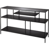 Black Iron Element Shelved Console Table