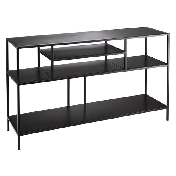 Black Iron Element Shelved Console Table Console Tables LOOMLAN By Jamie Young