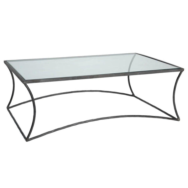 Black Iron Glass Top Rectangular Kai Coffee Table Coffee Tables LOOMLAN By Jamie Young