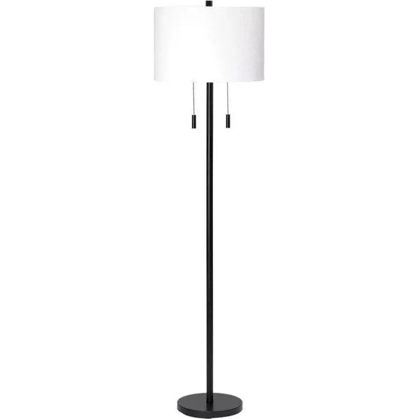 Black Iron Lincoln Floor Lamp-Floor Lamps-Jamie Young-LOOMLAN