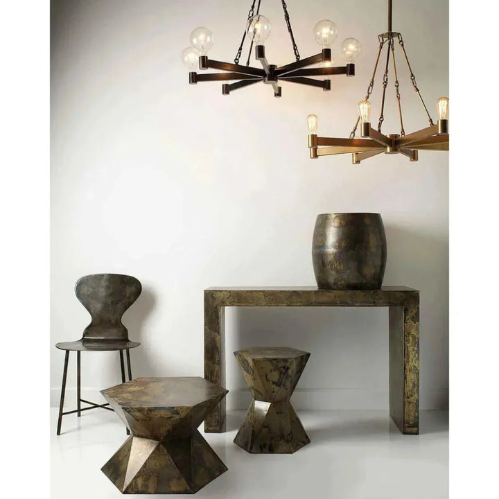 Black Iron Mid Century Side Table | LOOMLAN