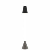 Black Iron Silver Leaf Polished Concrete Lotz Floor Lamp Floor Lamps LOOMLAN By Currey & Co