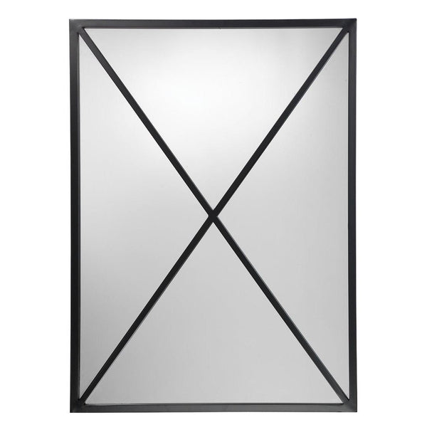 Black Iron Xander Grid Wall Mirror Wall Mirrors LOOMLAN By Jamie Young