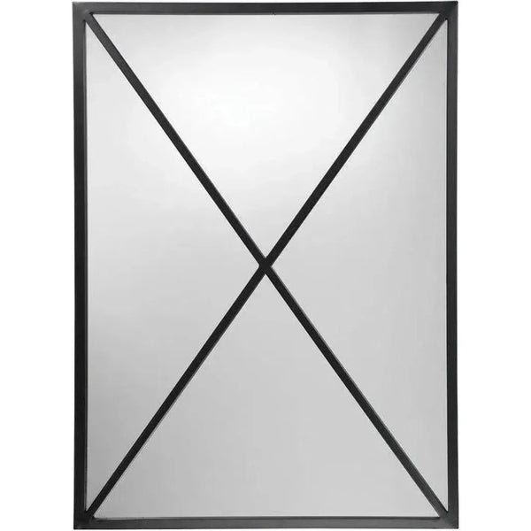Black Iron Xander Grid Wall Mirror - LOOMLAN - Jamie Young - Wall Mirrors