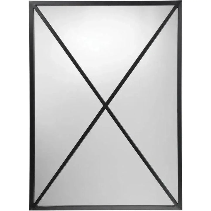 Black Iron Xander Grid Wall Mirror - LOOMLAN - Jamie Young - Wall Mirrors